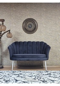 Resim Zafir İkili İstiridye Beyaz Boyalı Sivriltme Ayak Çay Seti Koltuk Tekli Berjer , İkili Berjer Koltuk Füme 