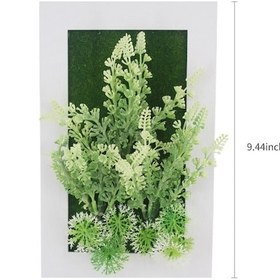 Resim Dikdörtgen Yapay Çiçekli Bitki Desenli Fotoğraf Çerçevesi - Şık Duvar Dekor Ürünü 