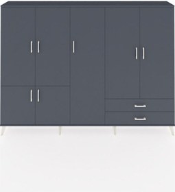 Resim Arges Dolap 12 Raflı 2 Çekmeceli 7 Kapaklı 220x30x163 Antrasit-an Antrasit-antrasit 