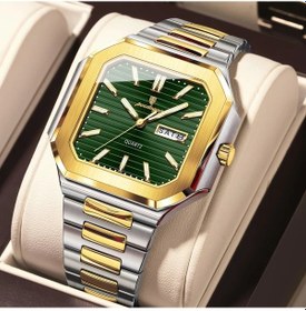 Resim Fochsia Poedagar Erkekler İçin Şık Ve Çok Yönlü Kuvars Saat 672 Altın Yeşil 4 Paslanmaz Çelik Suya Dayanıklı Diğer 