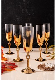 Resim Mest Titanyum Gold 6 Kişilik Kahve Yanı Su Bardağı Seti 95 Cc - Şıklık Ve Zarafet Titanyum Gold 