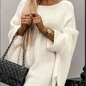 Resim Kadınlar için şık siyah Örme Hırka - Yuvarlak Yaka, Uzun Kollu, Yay Kollu, Geniş Etek, Kablo Örme Tasarımı, Tüm Mevsimler İçin Giyim, Rahat Şık Kıyafet|Yuvarlak Yaka Kazak|Örme Yapı, Kazak Yelek 