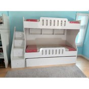 Resim Toledo Tamamı Mdf Lake Boyalı Yavrulu 3 Lü Ranza B 