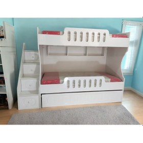 Resim Toledo Tamamı Mdf Lake Boyalı Yavrulu 3 Lü Ranza B 