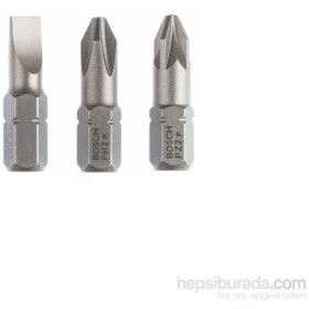 Resim Bosch - 3 Parçalı Vidalama Ucu Seti Ekstra Sert Serisi (Karışık) - S 1,0X5,5: Ph2: Pz2: 25 Mm 