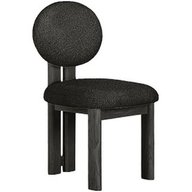 Resim Coco İskandinav Teddy Natural Ahşap Bohem Sandalye Siyah - Antrasit 