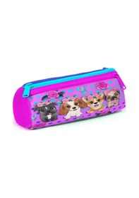 Resim Coral High Kids Pembe Köpek Desenli Üç Bölmeli Kalem Çantası 22050 