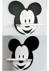 Resim Mickey Mouse Çocuk Odası Rafı Siyah-beyaz 