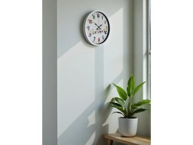 Resim Akıllı Durak 36 cm Beyaz Çocuk Odası Duvar Saati 
