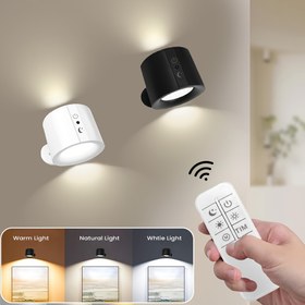 Resim LED Çift Taraflı Manyetik Duvar Lambası, 360° Dönebilir, USB Şarj Edilebilir, Üç Ayarlanabilir (3000-6000K) 1200mAh Yatak Başı Lambası, Araç İç Aydınlatması, Oturma Odası, Yatak Odası, Koridor, Yatak Başı için Uygun, Modern Duvar Lambası, Ramazan Aydınlatma 