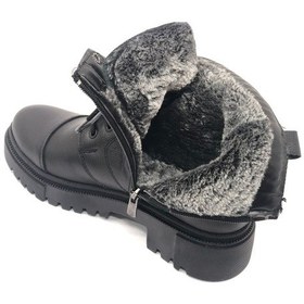 Resim Kocamanlar 4290 Hakiki Deri Postal Kadın Bot Siyah 