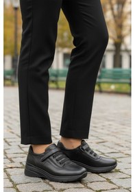 Resim Siyah Hakiki Deri Anatomik Kadın Casual Ayakkabı Plv144 Z Siyah 