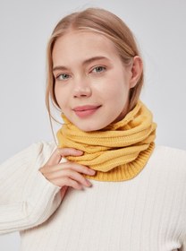 Resim derikem Kadın Triko Örgü Bere Boyunluk Outdoor Boyunluk Sarı 