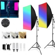 Resim Deyatech 120w RGB Softbox 2'li Set 60x90cm 3000-5500k Led Video Ve Fotoğraf Çekim Işıgı Renkli Işık 