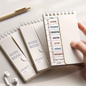 Resim 1 Taşınabilir ve kompakt kelime hafıza kitabı, cep boyutunda İngilizce öğrenme planlayıcısı, çalışma ve ezberleme için uygun, açılır kapanır tasarım kelimeleri öğrenmeye ve hatırlamaya yardımcı olur, ofis işleri, ders çalışması, hediye verme için çok uygun 