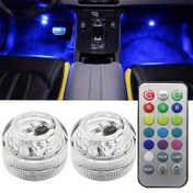 Resim 2 Adet LED Araç İçi Işık, Uzaktan Kumandalı Dekoratif Araba Atmosfer Aydınlatması, Çok Fonksiyonlu Gece Lambası, Oto Aksesuar Süslemeleri 