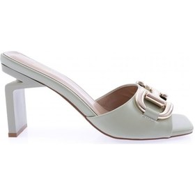 Resim Dgn K9017 Kadin Demir Aksesuarli Topuklu Terlik K9017-1748-R123491 Su Yeşili 