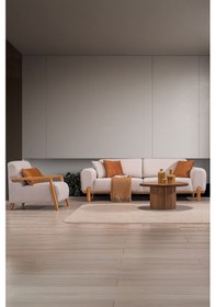 Resim Moster Bohem Kasalı Koltuk Takımı 3+1 Krem 