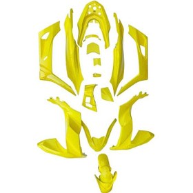 Resim Honda Pcx 2021 - 2024 Uyumlu Komple Kaporta Seti Florasan Sarı Çok Renkli 