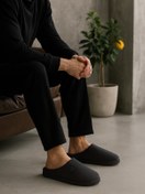 Resim Beyond Erkek Siyah Kadife Ev Terliği 3cm BYNDKDF01 