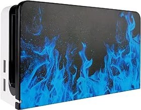 Resim playvital Nintendo Switch OLED için Blue Flame Özel Dok Kapağı, Toz Önleyici PC Sert Ön Panel Kabuk Kapak Nintendo Switch OLED Şarj Yuvası için - Yuva Dahil Değildir 