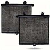 Resim Xuweiwei Black 2 Adet Genişletilebilir Güneşlik Yalıtımlı Yan Cam Kaplaması Çizgili Pvc Anti Kirlilik Örme Desen 40x45 Cm 