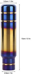 Resim Yctze 5.1in Araba Vites Topuzu Vites Kolu Evrensel Araba Için, Alüminyum Vites Kafası Araba Izgara Mavi Vites Kolu Kafası 3 Adaptörlü Vites Topuzu Adaptörü 