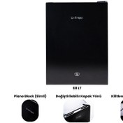 Resim U-frigo 68 Lt 12-24v Marin/karavan Kompresörlü Buzdolabı Temperli Cam Kapak Limited Edition Siyah 