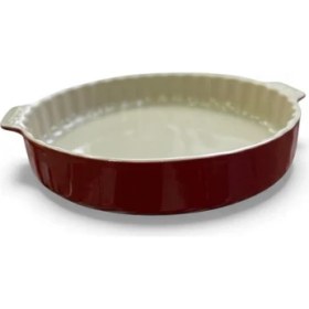 Resim Staub Ithal Sremik Kırmızı Fırın Kabı Yuvarlak 30 cm 