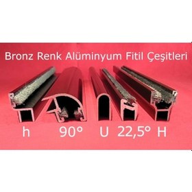 Resim 8 Mm Alüminyum Cam Balkon Fitil Bronz Renk H, H, 90°, U 