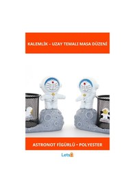 Resim Astronot Temalı Dayanıklı Polyester Kalemlik Çok Renkli 
