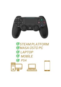 Resim Ps4 Kol Wireless Bt Kablosuz Oyun Kolu Ps4 Joystick Tablet Telefon Pc Uyumlu Titreşimli Oyun Kolu Beyaz 