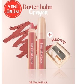 Resim Clio Kremsi Renkli Dudak Balmı + Kalemtıraş Clio Butter Balm Crayon 010 Maple Brick 10 