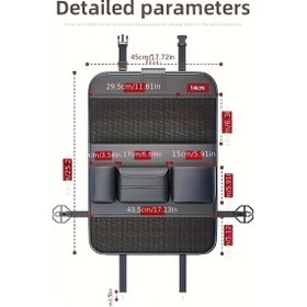 Resim Dashanshop 1 Adet Siyah Pupu Deri Koltuk Arkası Saklama Çantası Büyük Kapasiteli Katlanır Organizer 
