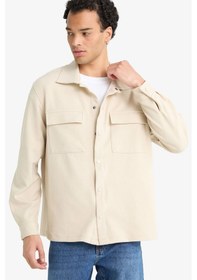 Resim Defacto Regular Fit Twill Uzun Kollu Gömlek E7689ax25aubg359 Bej 