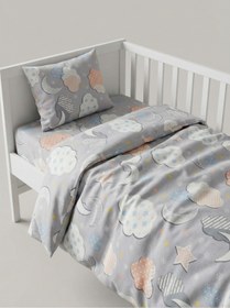 Resim Sofline Doğal Pamuklu Bebek Nevresim Takımı, Yumuşak Kumaş Beşik Nevresim Seti (100 x150cm) 