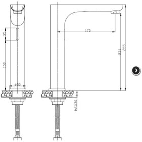 Resim Creavit Fotoselli Uzun Lavabo Armatürü Tek Su Girişli ES6500 