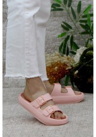 Resim Mehmet Mete Ez0095 Plaj Deniz Havuz Terliği Hafif Rahat Esnek Kadın Terlik Pudra 