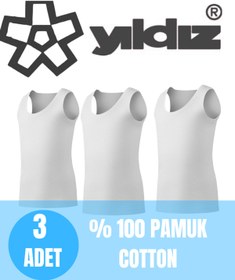 Resim YILDIZ 3 Lü Erkek Çocuk % Pamuk Cotton Ribana Kumaş Atlet 