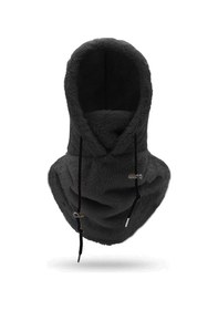 Resim Yuntech01 Kışlık Bisiklet Maskesi - Polar Başlık, Boyunluk Ve Baret Kombini Siyah Siyah 