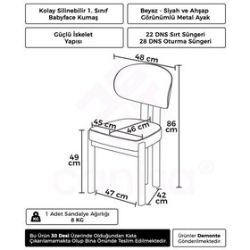 Resim Canisa Dore Serisi 4 Adet Gri Babyface Kumaş Siyah Metal İskeletli Mutfak Sandalyesi Gri Sandalye Ayaklar Siyah 