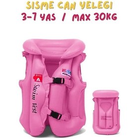 Resim Abc Desen Pembe Çocuklar İçin Havuz Deniz Can Yeleği Pembe 