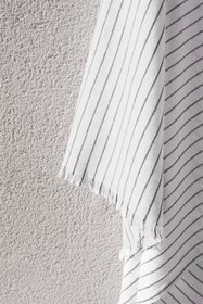 Resim Linea Çizgili Pamuk Peştemal Siyah 