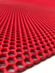Resim Kırmızı Petek Mat Pvc Kaydırmaz Petek Paspas, 0,9x7 Metre 