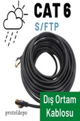 Resim IRENIS Cat6 Dış Ortam Açıkhava Ethernet Network Kablosu, 25 Metre 