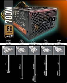 Resim Sprange PS700-80P 700 W 80+ Bronze Power Supply Güç Kaynağı 