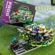 Resim Teknik Yaratıcı Mekanik Kurbağa Hayvan Yaşamı Seti Yapı Blokları Tuğlalar Amfibi Stand ve Işık Model Montaj Oyuncaklar Çocuk Doğum Günü Hediyeleri Erkekler ve Kızlar için 