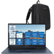Resim Asus Vivobook 15 X1504VA Intel Core I7 1355U 24GB 1tb SSD Intel Iris Xᵉ Graphics 15.6'' Fhd Windows 11 Pro Taşınabilir Bilgisayar NJ426WP08 + Zettaçanta 