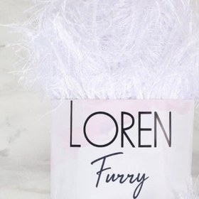 Resim Loren Furry Beyaz El Örgü İpi - RF118 - 34067 