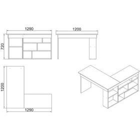 Resim Locciconcept L'Occi Concept Tyler Çalışma Bilgisayar Ofis Ders Raflı Kitaplık 